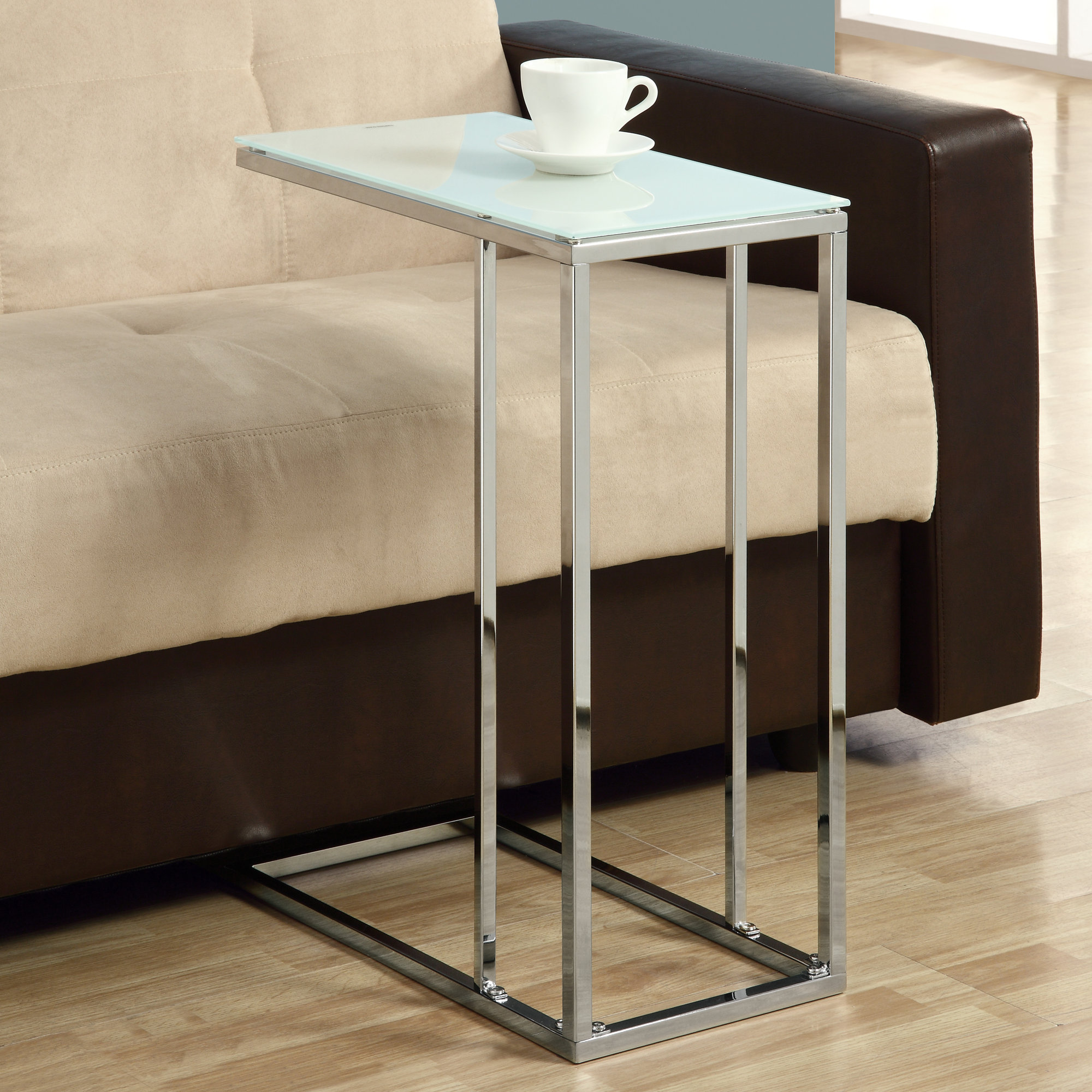 Monarch Specialties Inc. Frosted Tempered Glass End Table & Reviews